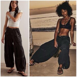 FREE PEOPLE MOVEMENT LAST WORD PARACHUTE PANTS WASHED BLACK SZ M
